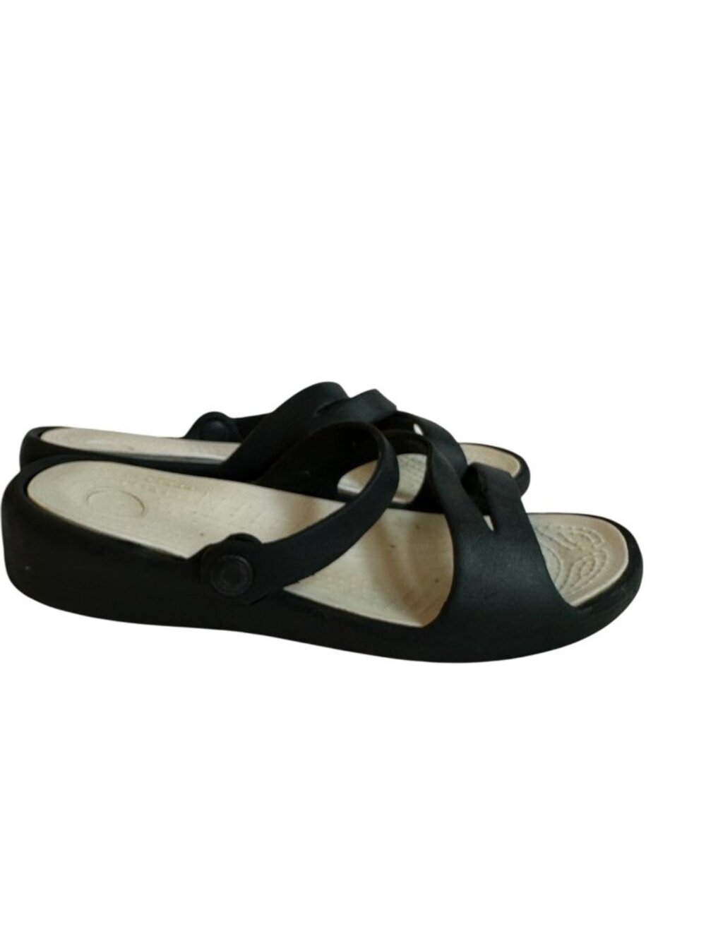 Crocs Patricia Strappy Sandals Black Size 8 Travel Walking Beach Summer Shoe